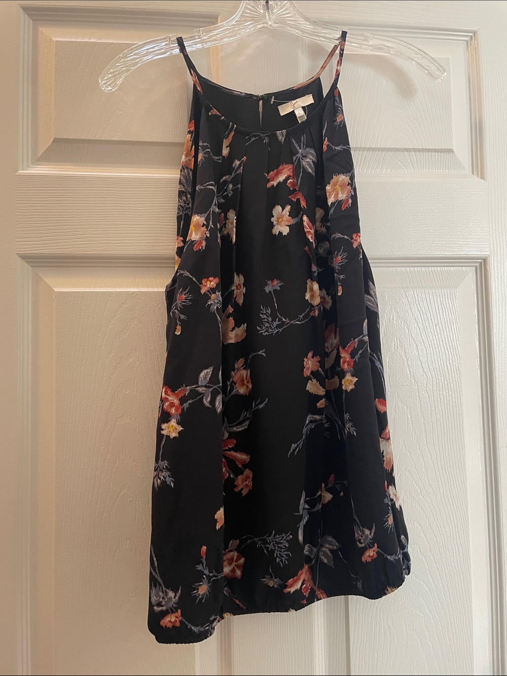 Joie Black Floral A-Line Skirt with Warm Blooms
